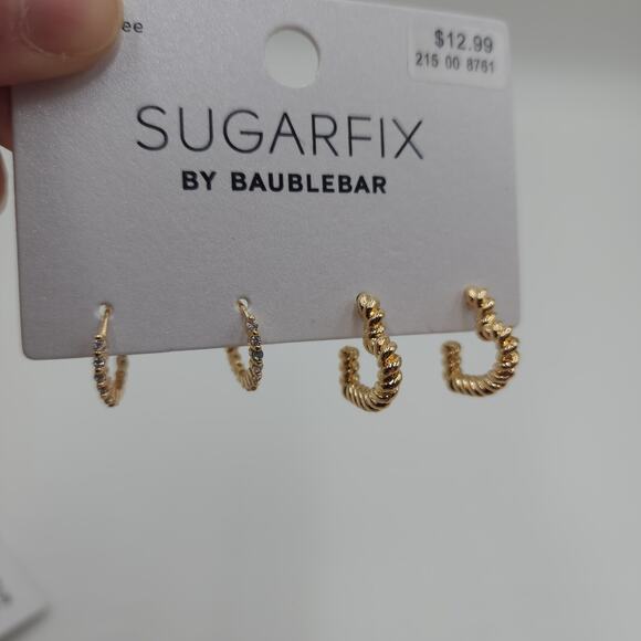 Sugarfix by Baublebar Bundle of Twelve Earrings Safety Pin Hoops - Picture 2 of 6